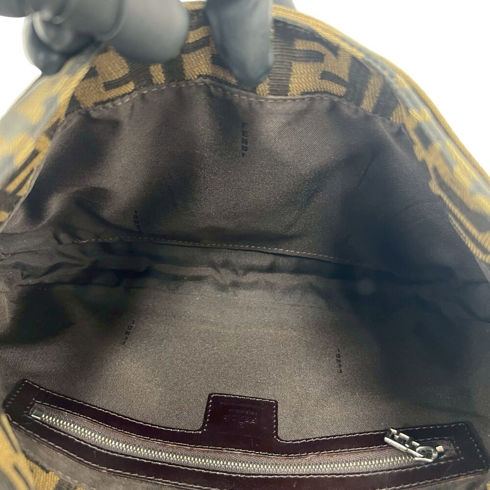 FENDI Zucca FF pattern logo hardware canvas leather genuine semi one shoulder... - Picture 9 of 10